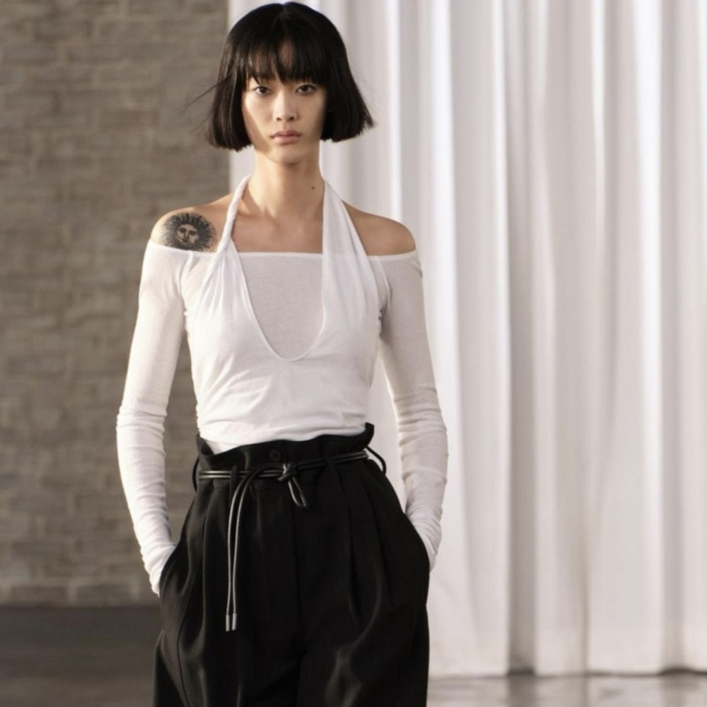 White Sheer Halter Layered Top